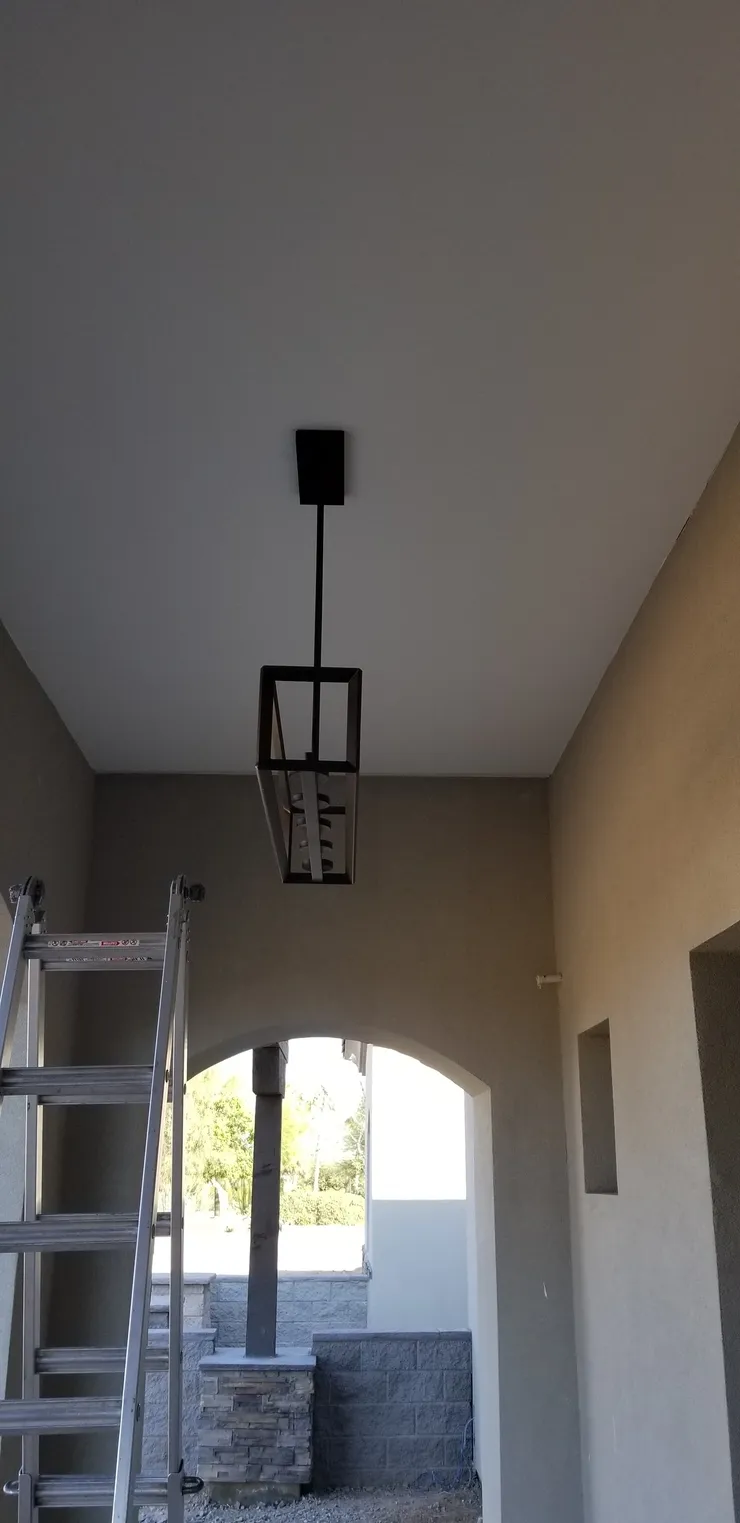 Exterior entryway pendant light install