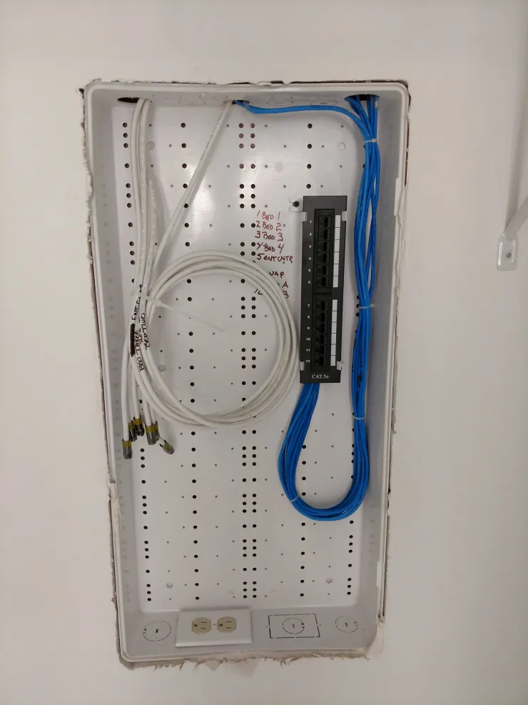 Whole-home structured wiring & Cat5e patch panel