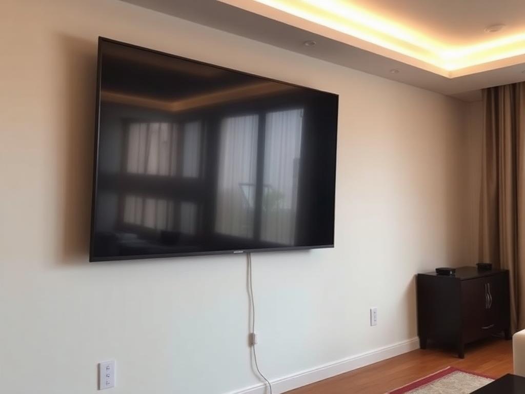 Wall-mounted flat panel television with concealed cabling