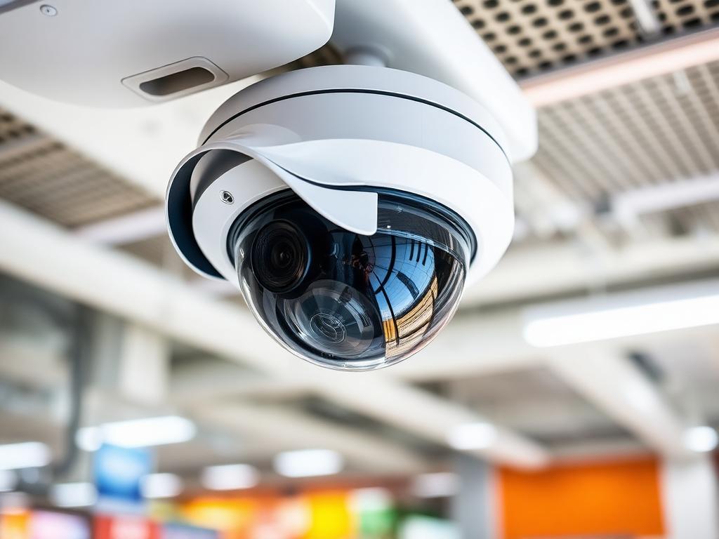 Commercial dome security camera professionally installed in Mesa, AZ